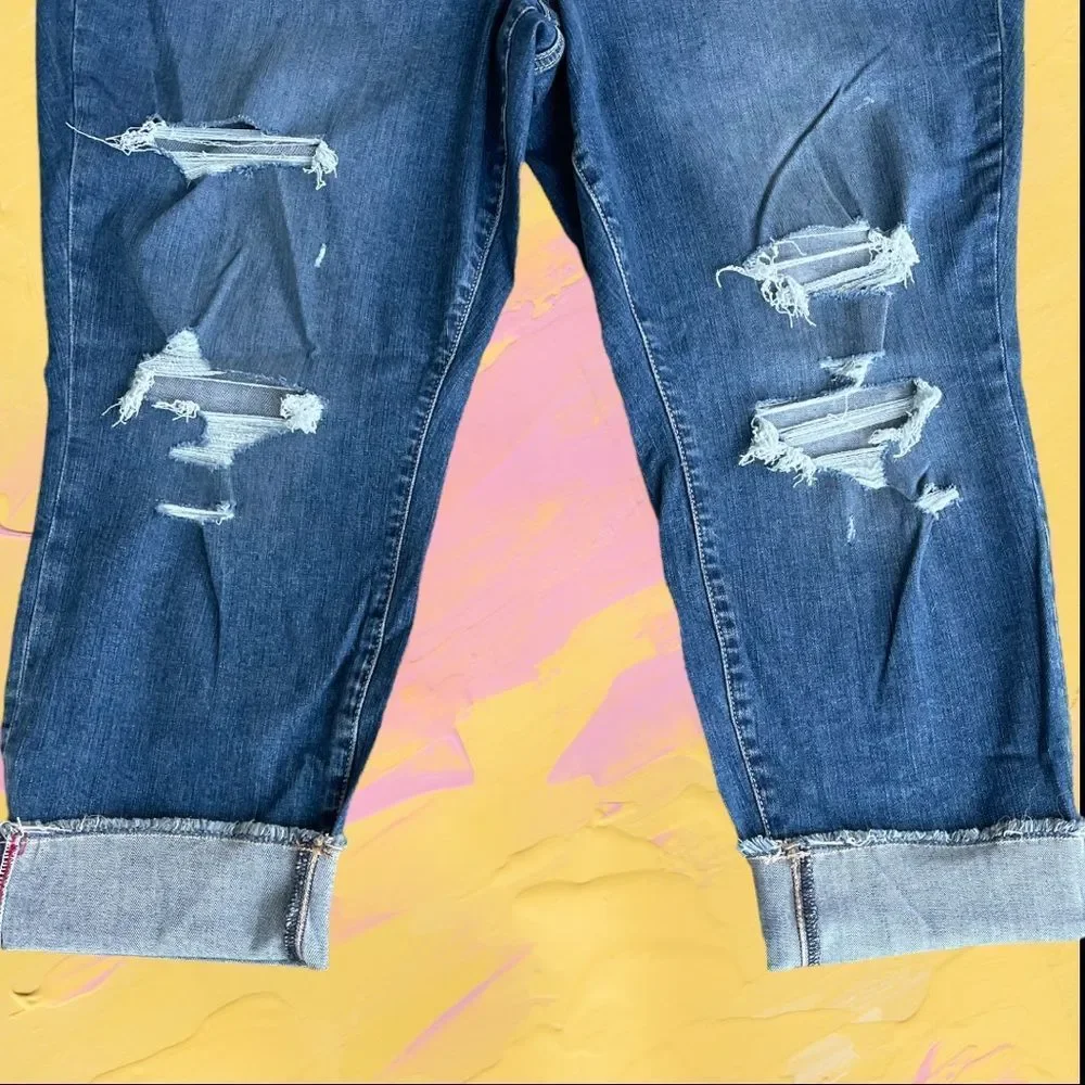 Torrid Medium Wash Eco Vintage Stretch Crop Boyfriend Jeans Size 22 NWT - Picture 11 of 14